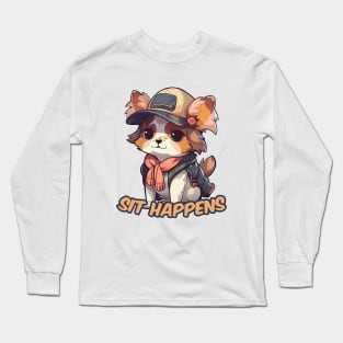 A cute dog wearing street fashion Long Sleeve T-Shirt